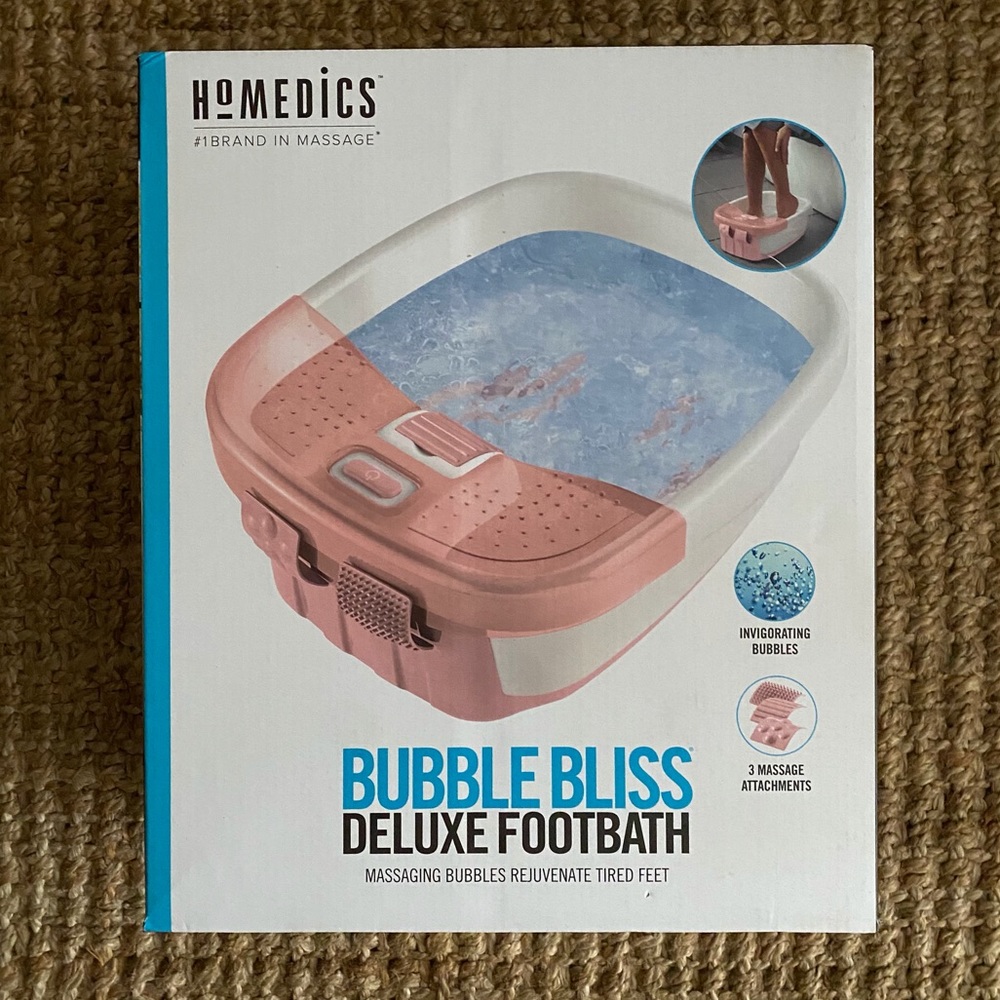 HOMEDICS BUBBLE BLISS DELUXE FOOTBATH*Massage Bubbles Rejuvenate Tired Feet!NWT